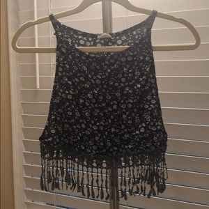 Floral Crop Top with Frills